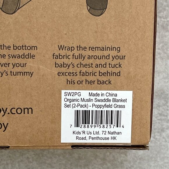 Malabar Baby 2 Pack Organic Muslin Swaddles Gift Set Poppyfield and Grass NEW - Picture 9 of 14